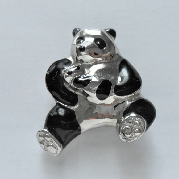 Liz Claiborne Mother and Baby Panda Brooch - Picture 1 of 3